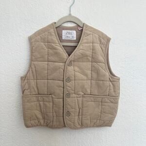 Zara Kids Quilted Corduroy Vest 4-5Y NWT